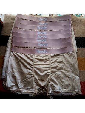 Lot 8 Revolt Silky Briefs XL Beige Stretch Fabric Comfortable Fit NWOT NEW